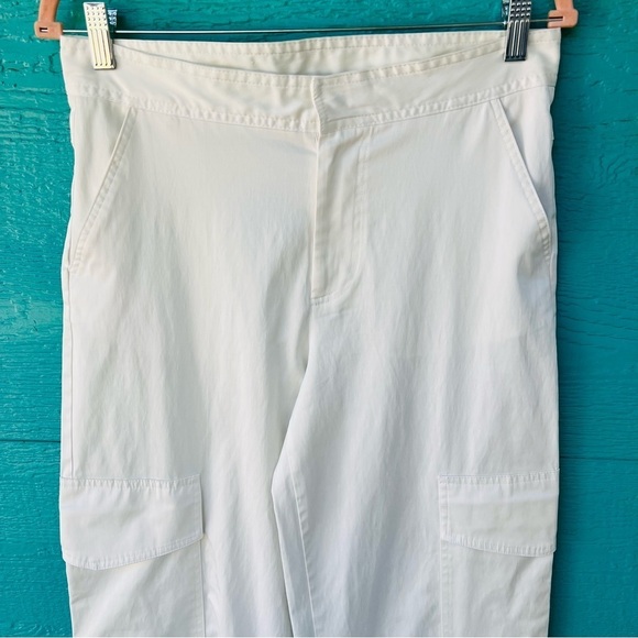 ZARA SILKY WIDE LEG DOUBLE CARGO TROUSERS PANTS SIZE SMALL WHITE - Picture 2 of 12